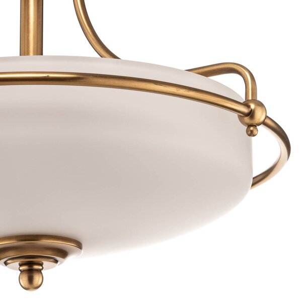 QUOIZEL Lampa sufitowa Griffin, możliwość ściemniania, brązowy / mosiężny, salon / jadalnia, metal, antyczny