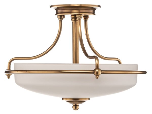 QUOIZEL Lampa sufitowa Griffin, możliwość ściemniania, brązowy / mosiężny, salon / jadalnia, metal, antyczny