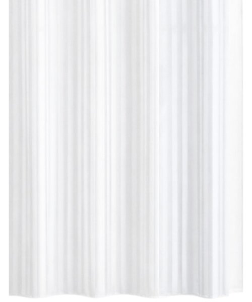 Zasłona prysznicowa Estiva tekstylna wodoodporna 180 x 200 cm biała haczyki