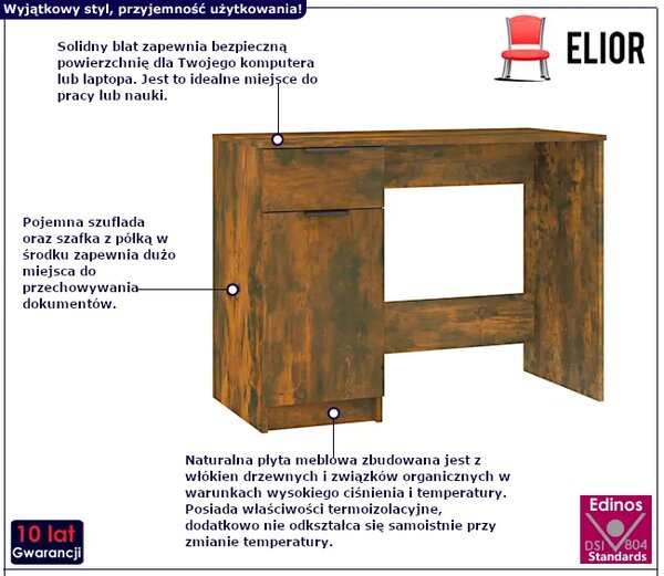 Minimalistyczne biurko w kolorze przydymionego dębu F9-P59