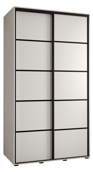 Szafa przesuwna wysoka Davos 4 140, gł. 45 cm biały + biały + czarny