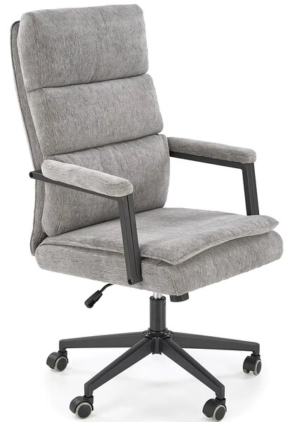 Popielaty tapicerowany fotel gabinetowy R1-H70