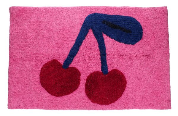 Różowy tekstylny dywanik łazienkowy 83x52,5 cm Cherry – Rex London