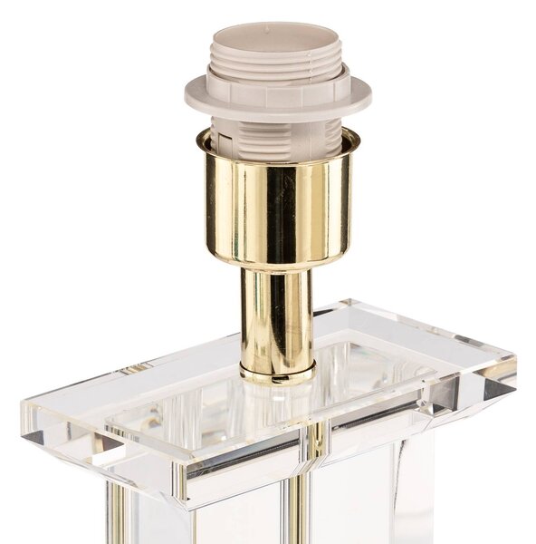 ORION Lampa stołowa Veronique, kremowy / amber, salon / jadalnia, kryształ