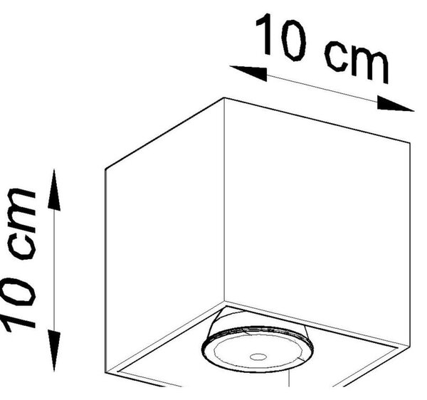 Szara lampa punktowa 10x10 cm Geo – Sollux