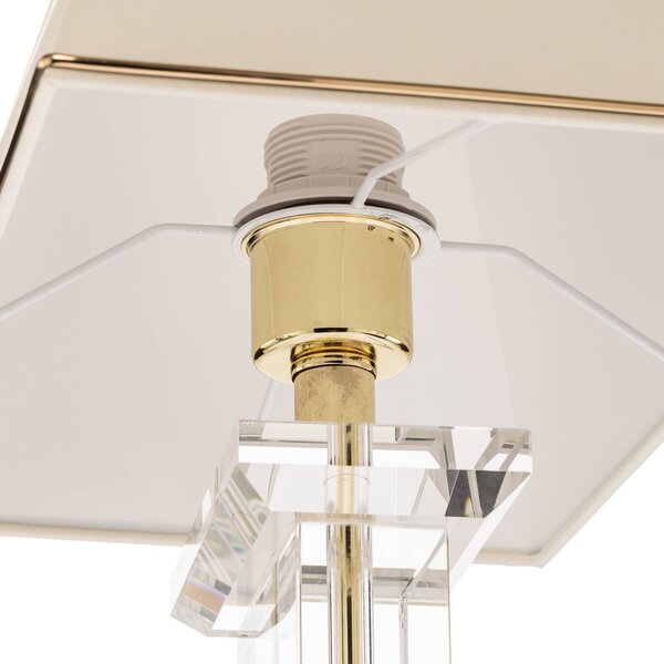 ORION Lampa stołowa Veronique, kremowy / amber, salon / jadalnia, kryształ