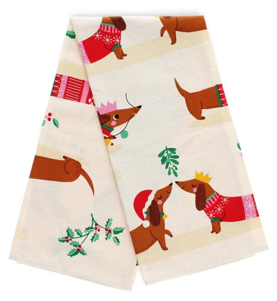 Bawełniana ścierka 70x50 cm Festive Sausage Dog – Rex London