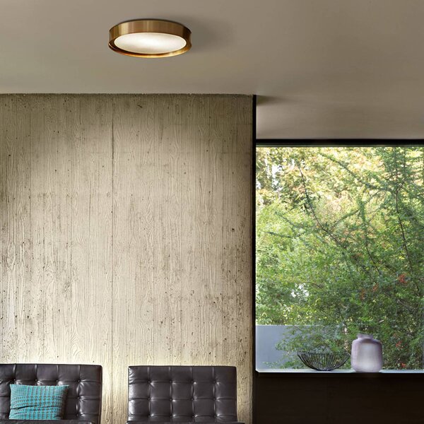 Oluce Lampa sufitowa Berlin, możliwość ściemniania, brązowy / mosiężny, salon / jadalnia, metal, design