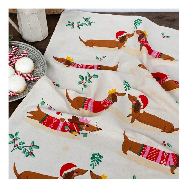 Bawełniana ścierka 70x50 cm Festive Sausage Dog – Rex London