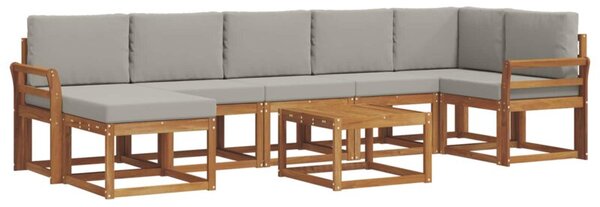 Modułowy narożny zestaw wypoczynkowy z litego drewna akacjowego w stylu minimalistycznym