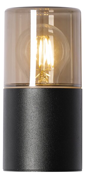 Nowoczesna lampa ścienna zewnętrzna czarna z kloszem w kolorze dymu IP44 - Odense