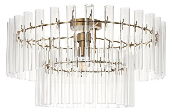 Lampa Sufitowa Lucande, Leanna, ściemnialny, transparentny, salon, szkło, nowoczesny