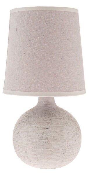Jasnoszara lampa stołowa ceramiczna z tekstylnym kloszem (wysokość 29 cm) Bianca – Dakls