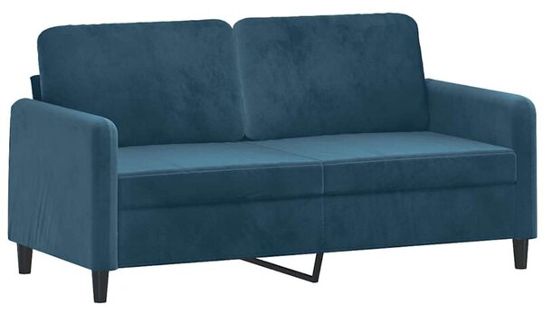 Sofa 2-osobowa, niebieski, 140 cm, tapicerowana aksamitem