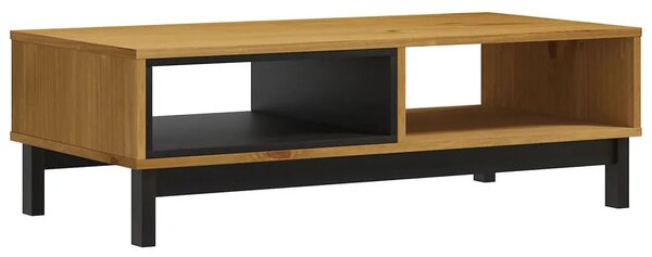 Sosnowy stolik kawowy 2 półkami C8-K46