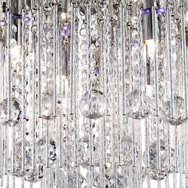 Searchlight Lampa sufitowa kryształowa Beatrix, chromowy / srebrny, salon / jadalnia, metal