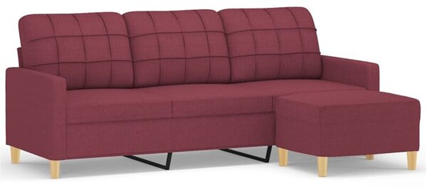Sofa 3-osobowa z podnÃ³Å¼kiem winna czerwieÅ 180 cm, tkaninÄ