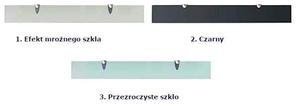 Czarna półka ścienna ze szkła 80x10 S2-T88