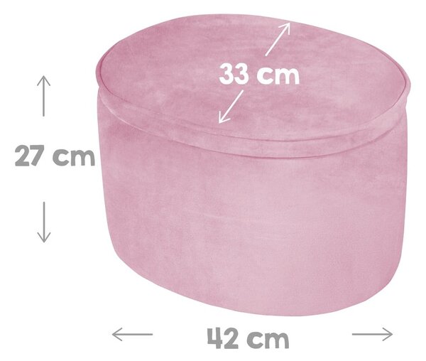 Jasnoróżowy aksamitny puf dziecięcy Lil Sofa – Roba