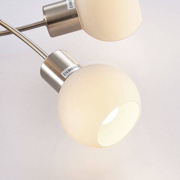 Lampa sufitowa Elaina Lindby, możliwość ściemniania, aluminiowy / szary / cynkowy, salon / jadalnia, metal, nowoczesny