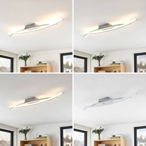 Lampa sufitowa LED Elarit Lindby, możliwość ściemniania, chromowy / srebrny, salon / jadalnia, metal, nowoczesny