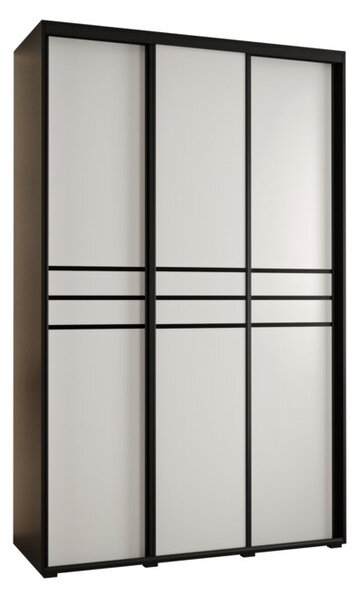 Szafa przesuwna wysoka Davos 10 150, gł. 45 cm czarny + biały + czarny