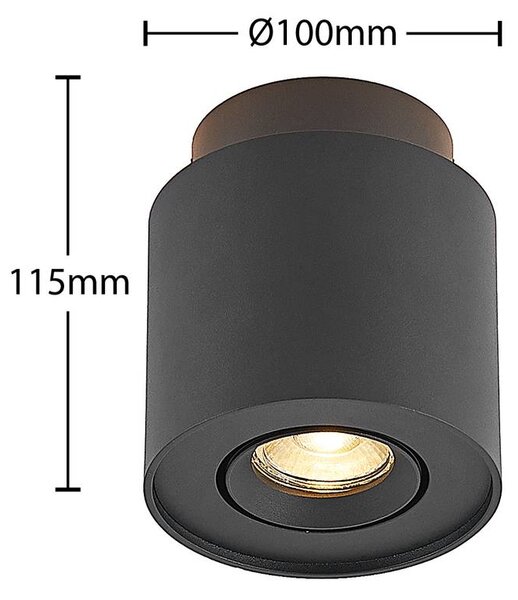 Arcchio lampa sufitowa Walisa, Ø 10 cm, czarny, metal, GU10 Walisa Arcchio, możliwość ściemniania, czarny, salon / jadalnia, aluminium, nowoczesny