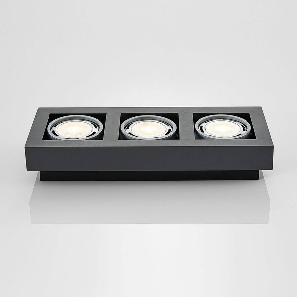 Lampa sufitowa Ronka Arcchio, możliwość ściemniania, czarny, salon / jadalnia, aluminium, nowoczesny
