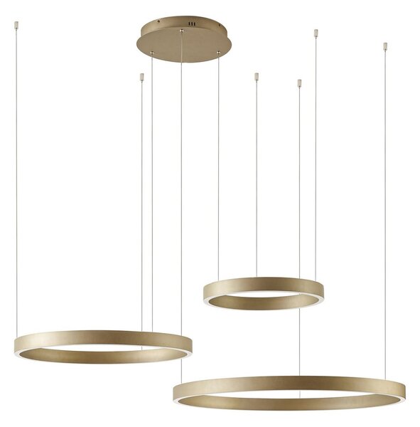 Lampa Wisząca Quitani, Aureon, ściemnialny, złoty | mosiężny, salon, aluminium, nowoczesny