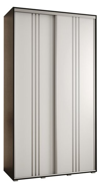 Szafa przesuwna wysoka Davos 6 140, gł. 60 cm czarny + biały + srebrny