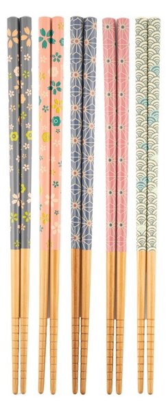 Bambusowe sztućce 5 szt. dla 5 osób Kyoto – Sass & Belle