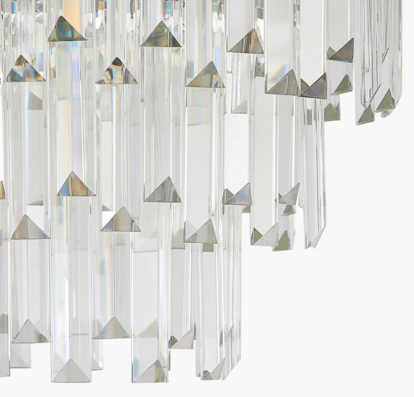 Lampa sufitowa kryształowa Miraia Lucande, możliwość ściemniania, mosiężny / złoty, salon / jadalnia, stal szlachetna, design