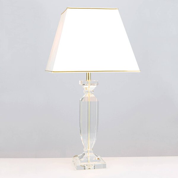 ORION Lampa stołowa Pokal, kremowy / amber, salon / jadalnia, kryształ