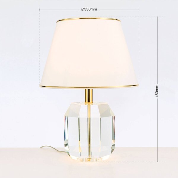 ORION Lampa stołowa Alexis, kremowy / amber, salon / jadalnia, kryształ