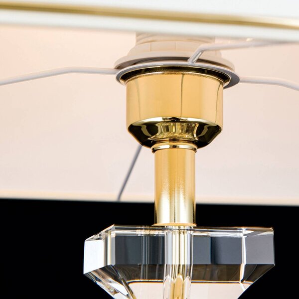 ORION Lampa stołowa Pokal, kremowy / amber, salon / jadalnia, kryształ