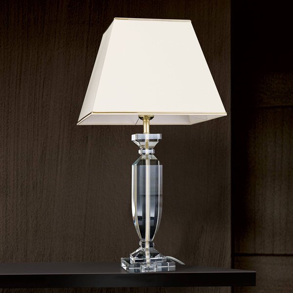 ORION Lampa stołowa Pokal, kremowy / amber, salon / jadalnia, kryształ