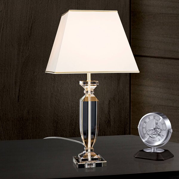 ORION Lampa stołowa Pokal, kremowy / amber, salon / jadalnia, kryształ