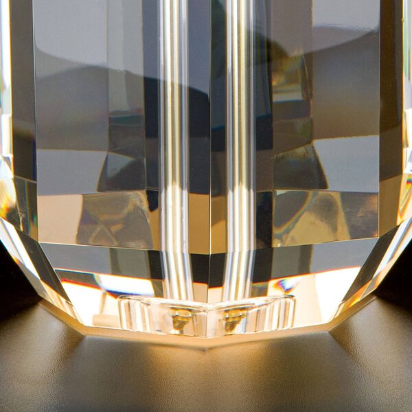 ORION Lampa stołowa Alexis, kremowy / amber, salon / jadalnia, kryształ