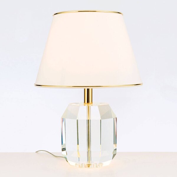 ORION Lampa stołowa Alexis, kremowy / amber, salon / jadalnia, kryształ