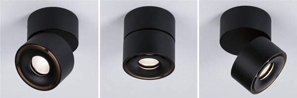 Paulmann Spircle oprawa natynkowa downlight czarna, czarny, salon / jadalnia, aluminium, nowoczesny