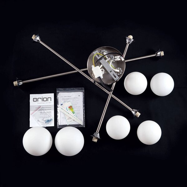 ORION Lampa sufitowa Snowwhite, możliwość ściemniania, aluminiowy / szary / cynkowy, salon / jadalnia, metal, nowoczesny