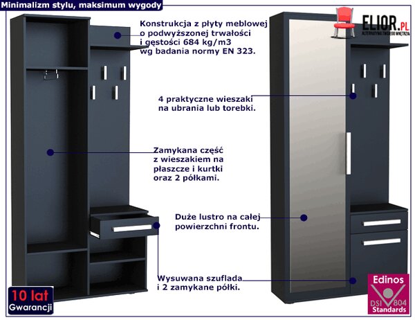 Szafa Z Lustrem Do Korytarza N9-S34