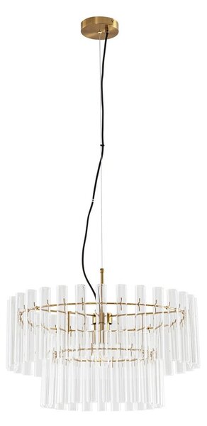 Lampa Wisząca Lucande, Leanna, ściemnialny, transparentny, salon, szkło, nowoczesny