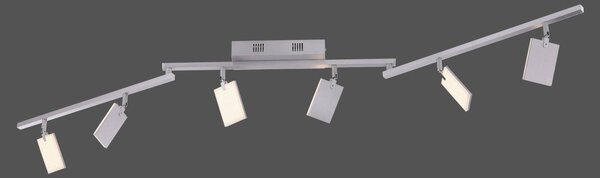 PURE Lampa sufitowa LED Mira, możliwość ściemniania, aluminiowy / szary / cynkowy, salon / jadalnia, aluminium, nowoczesny