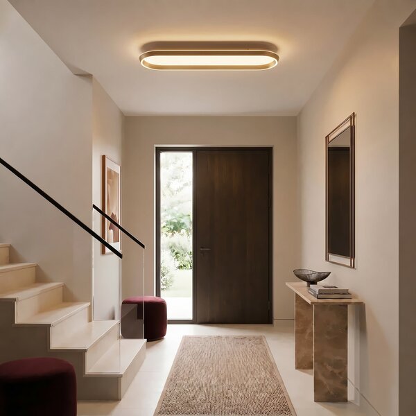 Lampa Sufitowa Lucande, Rylan, ściemnialny, złoty | mosiężny, salon, metal, nowoczesny