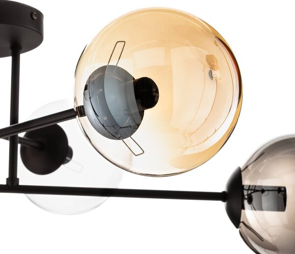 Lampa sufitowa Glassy EMIBIG LIGHTING, możliwość ściemniania, czarny, salon / jadalnia, szkło, nowoczesny