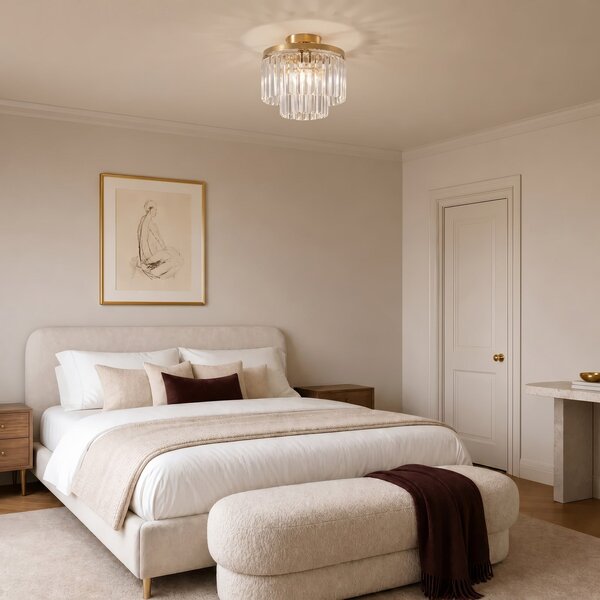 Lampa Sufitowa Lindby, Felicity, ściemnialny, transparentny, salon, szkło, nowoczesny