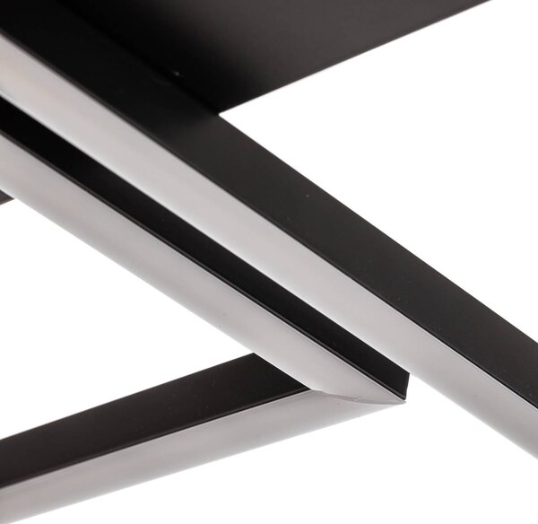 Briloner Lampa sufitowa LED Frame, możliwość ściemniania, czarny, salon / jadalnia, metal, nowoczesny