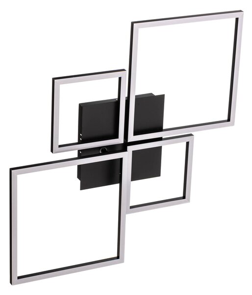 Briloner Lampa sufitowa LED Frame, możliwość ściemniania, czarny, salon / jadalnia, metal, nowoczesny