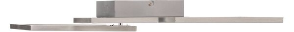 Briloner Lampa sufitowa LED Frame, możliwość ściemniania, aluminiowy / szary / cynkowy, salon / jadalnia, metal, nowoczesny